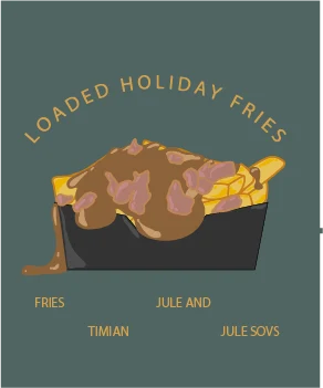 Infografik omkring, hvad vores loaded fries indeholder